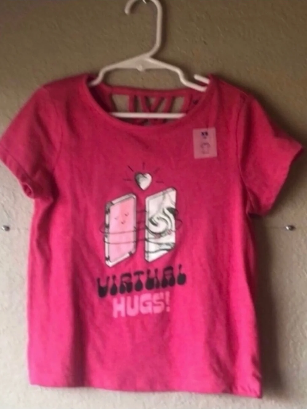 New Old Navy Shirt Girls Pink Short Sleeve Shirt Top Graphic Tee Shirt Size XS 5